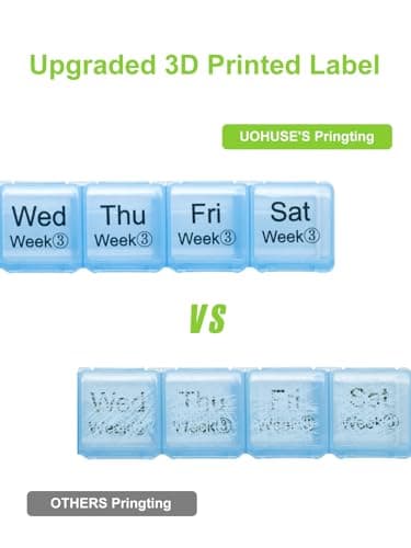 Large Monthly Pill Organizer 28 Day Case Organizerd Extra Large Compartments 4 Week Dust-Proof Pill Case Medication Reminder Portable Travel Container (Red-Green-Blue-Purple) 6