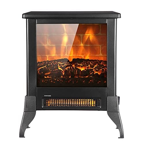 Winado Electric Fireplace, 18” Stove Heater with Realistic Flame, Adjustable Heating Mode, CSA Certified - Overheating Safety Protection for Living Room& Bedroom& Office, 120V 1400W, Black