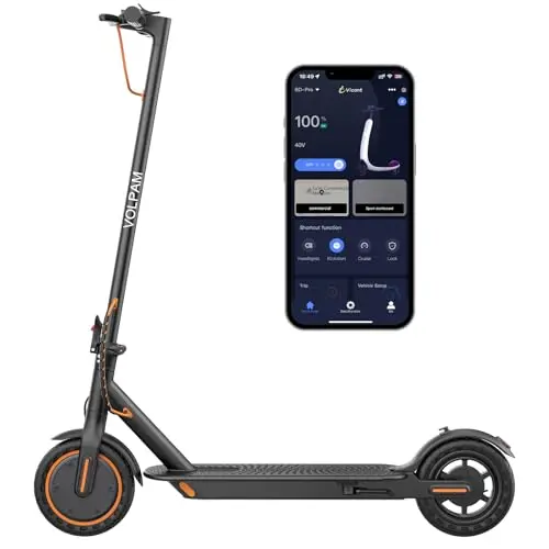 VOLPAM Electric Scooter, 350W/500W Powerful Motor, 8.5"/10" Solid Tires, 19/21Mph, 28/23/21/16 Miles Max Range, Dual Braking