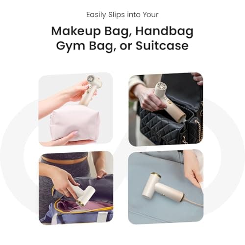 COSHARE Travel Hair Dryer, 110000 RPM High-Speed Brushless Motor, 200g Compact Travel Blow Dryer for Fast Drying, Smart Thermo-Control, Lightweight, Low Noise, Sandy Khaki 6