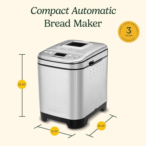Cuisinart Bread Maker Machine, Stainless Steel Automatic Bread Machine with 12 Menu Options, 3 Loaf Sizes up to 2 Lb., 3 Crust Colors, Removable Nonstick Baking Pan & Kneading Paddle, CBK-110NAS 6