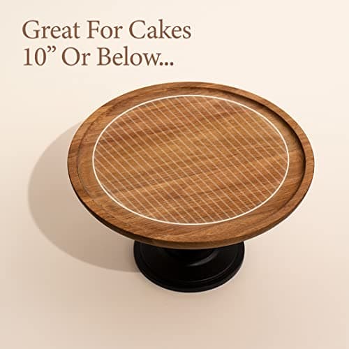 Wood Cake Stand Cake & Cupcake Display for Home & Kitchen Weddings & Birthdays by Bunam, Black 5