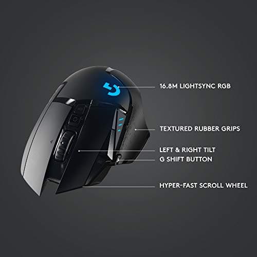 Logitech G502 Lightspeed Wireless Gaming Mouse with Hero 25K Sensor, PowerPlay Compatible, Tunable Weights and Lightsync RGB - Black 6