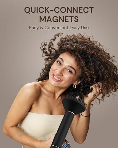 ANNLARY Plasma Ion Hair Dryer with Diffuser for Curly Hair, 110000 RPM Professional High Speed Blow Dryer with Plasma Ion, 1500W Foldable Travel Hairdryer with 6.5 Ft Cord Fast Drying for Women Men 6