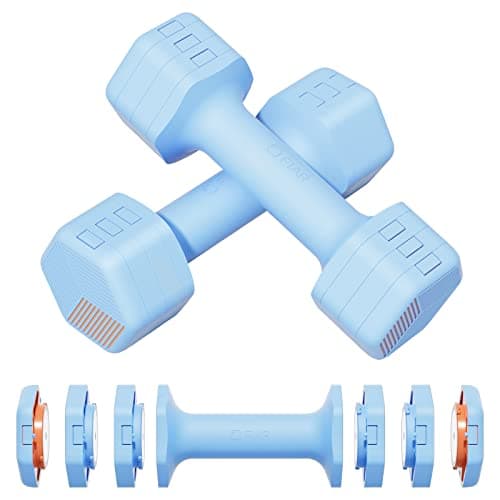 Fiar Adjustable Weight Dumbbells Set- A Pair 4lb 6lb 8lb 10lb (2-5lb Each) Free Weights Set for Home Gym Equipment Workouts Strength Training for Women, Men,Teens 3 Colors