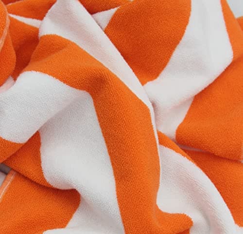 ORIGINAL KIDS Hooded Bath Towel Wrap - 100% Cotton Terry Large Oversized Hooded Kids Towel - Toddler Shower Pool Beach Towel - Soft Plush Absorbent Quick Dry Easycare Gift -30x60- Cabana Stripe Orange 7