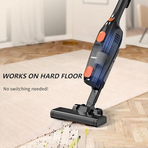 Candy Corded Stick Vacuum Cleaner, Powerful Suction Handheld Vacuum with One-Click Dust Disposal, 3-in-1 Use for Hard Floor, Ceramic Tile, 0.8 Liters Capacity, Easy Clean 6