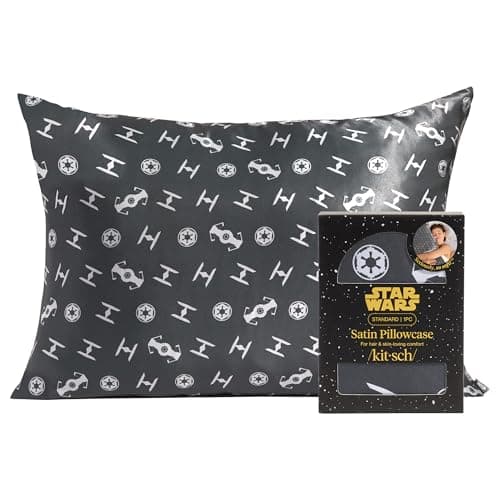 Kitsch x Star Wars Darth Vader & Stormtroopers Satin Pillowcase with Zipper for Hair & Skin - Softer Than Silk Pillow Cases, Cooling Satin Pillow Case, Wrinkle-Free Pillow Cases Standard Size 19x26