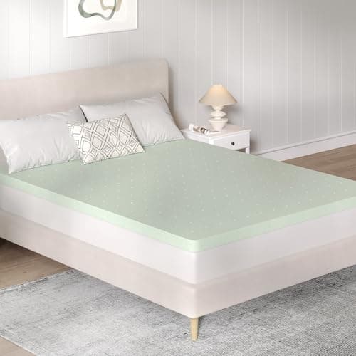 Novilla Mattress Topper Full, 3-Inch Gel Memory Foam Mattress Topper for Cool Sleep & Pressure Relief, Full Mattress Topper in a Box, CertiPUR-US Certified Foam, Green 6