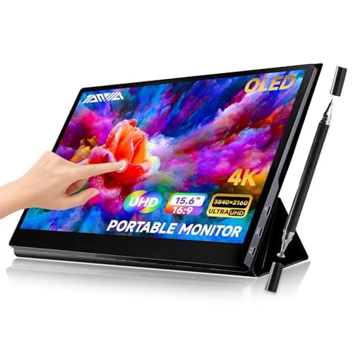 TANXJIA 15.6" Portable Monitor 4K OLED Touchscreen, 100% Adobe RGB 10-Bit Color, USB-C External Display for Laptop, PC, Mac, Phone, Gaming, with Smart Cover & Stand