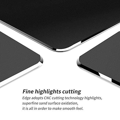 Vaydeer Hard Metal Mouse Pad for Desk Black Metal Aluminum Mouse Pad Mat Smooth Magic Ultra Thin Double Side Mouse Mat Waterproof for Gaming and Office, 9.05X7.08 Inch 6