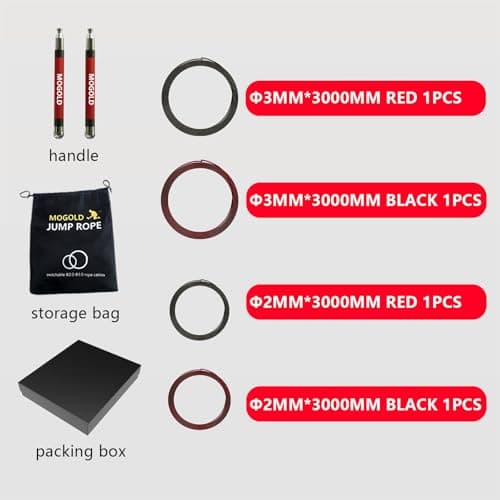 MOGOLD Speed Jump Rope For Man&Women-Ball Bearing Design-Length Adjustable-360 Degree Spin-Silicone Grip Skipping Rope with Speed Ropes for Fitness Workout Crossfit & Home Exercises 9