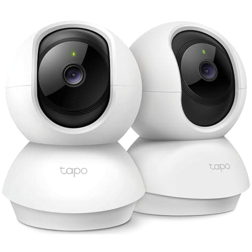 Tapo 2K Pan/Tilt Security Camera for Baby Monitor, Dog Camera w/Motion Detection, 2-Way Audio Siren, Night Vision, Cloud&SD Card Storage, Works w/Alexa & Google Assistant, 2-Pack (Tapo C210P2)