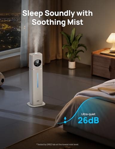 DREO HM735S 11L Smart Humidifier Large Room 700 ft², 100H Cool Mist Air Humidifiers for Bedroom, Top-Fill, Clean Tank Technology, 26dB, Auto Mode, Aroma Box, RGB, Remote & APP Control, Baby, White 6