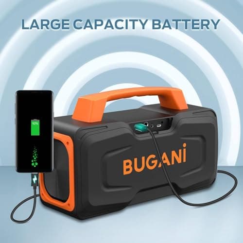 BUGANI Bluetooth Speaker, 80W Powerful Portable Wireless Speaker IPX7 Waterproof, Outdoor Loud Speakers with Handle 24H Playtime, Support Microphone AUX USB Suitable for Party, Pool, Singing 6