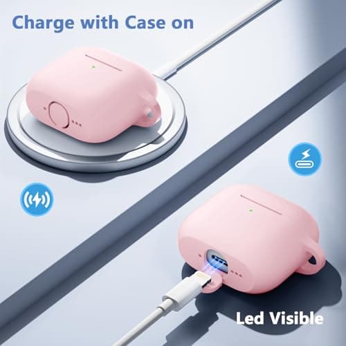 Dgege for Airpods 4th Generation Case Cover(2024),Soft Silicone Full Protective Case for AirPods 4 Case with Keychain & Cleaner Kit,Compatible with Apple Airpods 4 for Women,Men（Lightpink） 6