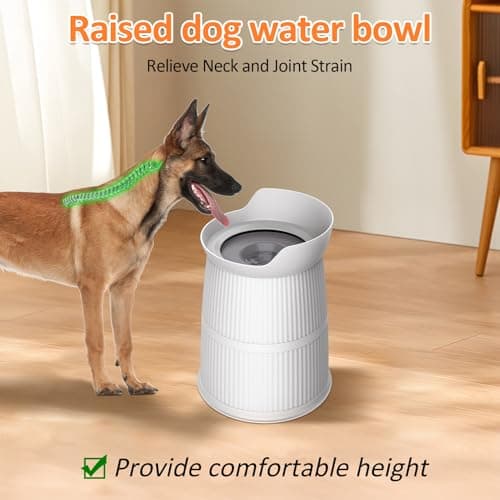 Elevated Dog Bowls for Large Dogs-[15.4-inch high],4.4L No Spill Dog Water Bowl, Adjustable Raised Bowls,Stainless Steel Water Bowl/Non-Slip/Water Dispenser 5