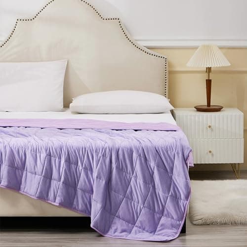 CODUM Weighted Blanket 10 Pounds Twin Size, Cooling Blanket for Hot Sleepers, Soft Bed Blanket Universal to All Seasons, 48''x72'' 10 LBS, Purple