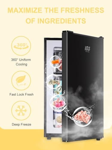 3.0 Cu.ft Freezer 3 Gears Temperature Control Upright Freezer Compact Mini Freezer with Removable Shelves for Bedroom, Office, Dorm, Black 5