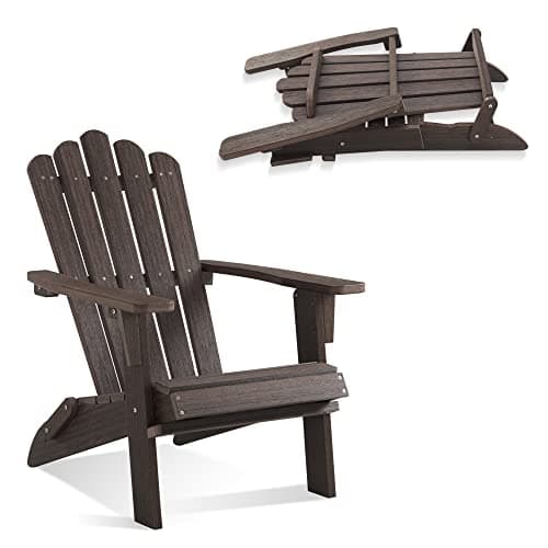 ACUEL Folding Adirondack Chair, HDPE Adirondack Chairs, All-Weather Resistant Lawn Chairs,Patio Firepit Chairs for Garden