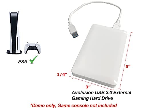 Avolusion HD250U3-Z1-PRO-WH 2TB USB 3.0 Portable External Gaming PS5 Hard Drive - White (for PS5 / PS4, Pre-Formatted) - 2 Year Warranty 7