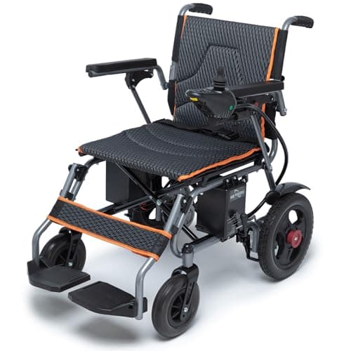 Electric Wheelchairs for Adults Lightweight Foldable, Collapsible Power Motorized Wheelchair, One-Click Mute Function and SOS Alert Button, 10 mi Cruise Range, Airline Approved