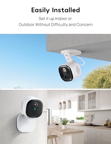 winees Security Cameras Outdoor, Wired 2K Wi-Fi Cameras for Home Security, 2.4G Indoor Camera, Human/Pet AI Detection, Color Night Vision, 2-Way Audio, Support Cloud/128G SD Card Storage 7