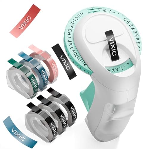 Vixic Retro Label Maker - Embossed Label Printer for Home, Kitchen, Office Organization - DIY