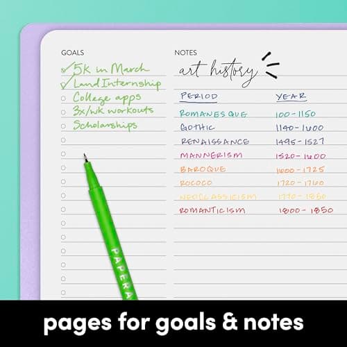 PAPERAGE 17 Month Academic Planner 2024-2025, Weekly & Monthly Spreads, August 2024 - December 2025, Large (9 in x 11 in), Lavender 7