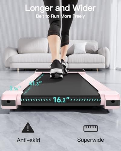 UMAY Fitness 512 Walking Pad, Under Desk Treadmill for Home and Office, Portable Walking Treadmill, Ultra Quiet 2.5 HP Brushless, 16.5x45.7” Wide Running Belt, 300LBS Capacity 8