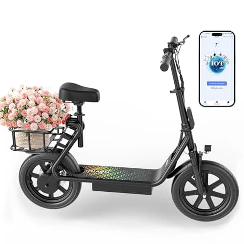 NAVIC Electric Scooter Adults, 27Mile Range,Top Speed 22Mph, 750W Peak Motor,14'' Pneumatic Tires, Electric Scooter for Adults, Foldable e Scooter with Back Basket