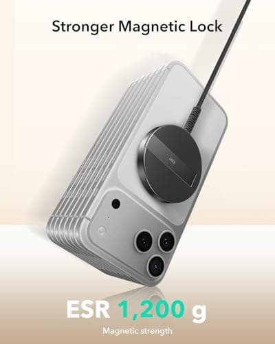 ESR for Magsafe Charger with Kickstand, 15W Wireless Charger, Magsafe Charger for iPhone 17/16/15/14/13/12, AirPods 4/3/Pro/Pro 2,Galaxy S25,Strong Magnetic Charging Pad with Type-C Cable,Black 5