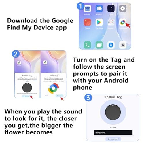 Bluetooth Tracker Android - 2 Pack, Item Finders Locators Work with Google Find My App (Only for Android), Tracker Tag for Keys, Luggage, Backpack, Wallet, Vehicle, Pets (Black) 6