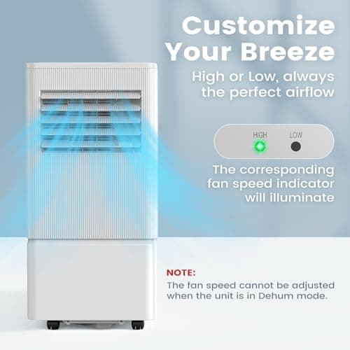 Air Choice Portable Air Conditioner, 10000 BTU Air Conditioner Portable for Room Up to 450 Sq.Ft, Remote Control, 24H Timer, Dehumidifier & Fan Modes, 3-in-1 AC Unit with Window Kit for Home Office 9