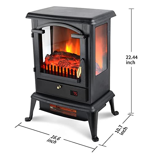 VOLTORB Freestanding Portable Electric Fireplace Heater Stove w/Remote Control 6