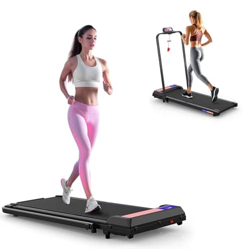 NAYSAYE 2 in 1 Treadmill, Treadmills for Home with Incline Folding, Large Screen, Walking Pad Treadmill Portable Under Desk Treadmill with Remote Control for Home and Office Use