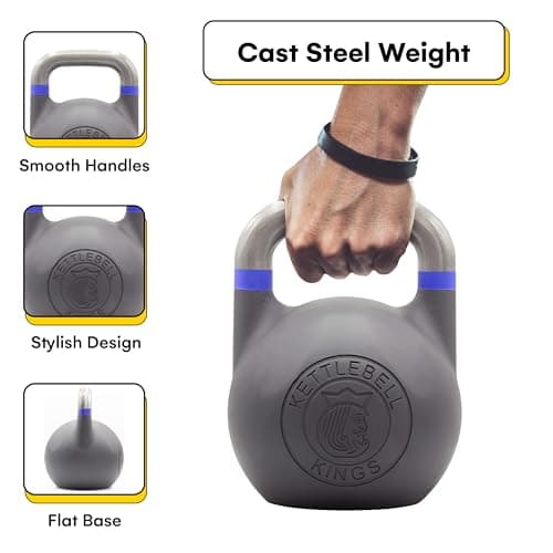 Kettlebell Kings Competition Kettlebell - 25 lb Cast Steel Weight for Strength Training - Durable, Smooth Grip Design for Fitness - Ergonomic Shape with Flat-Bottom for Workout, Gym and Home Exercise 5