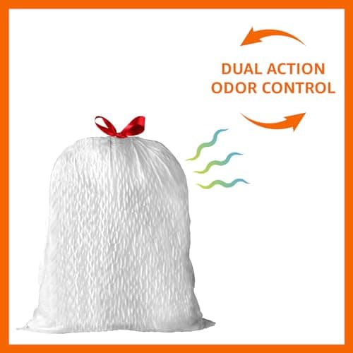 Amazon Basics Ultra-Force Tall Kitchen Drawstring Trash Bags, Classic Clean Scented, 13 Gallon, 80 Count with Odor Control 6