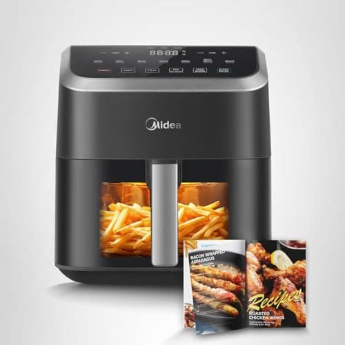 Midea Air Fryer 5.5 Quart with See-Thru Window, Rapid Air Technology, 9 Preset Menus for Quick and Easy Meals,1 Minute Button and Favorite Function, 90% less oil 8
