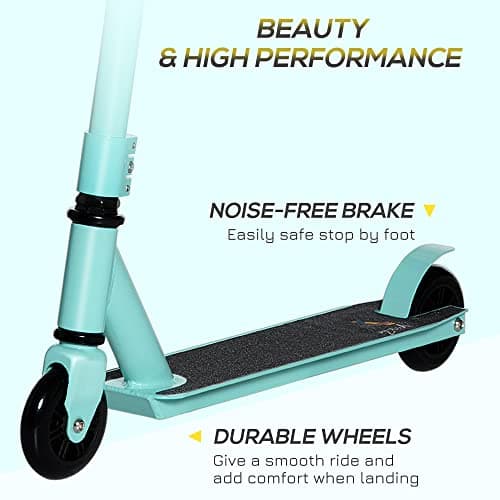 Aosom Stunt Scooter, Pro Scooter, Entry Level Freestyle Scooter w/Lightweight Alloy Deck for 14 Years and Up Teens, Adults, Blue 5