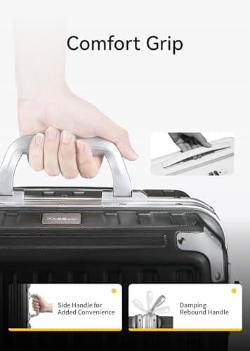 LUGGEX Aluminum Frame Luggage with Spinner Wheels, Zipperless Polycarbonate Hard Shell Suitcase, Carry On 20 In - White 8