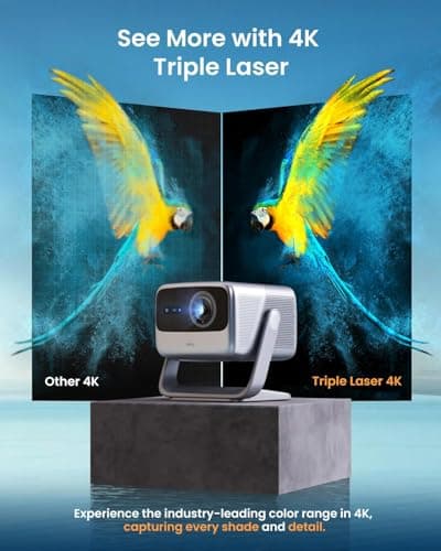 JMGO N1S Pro True 4K Triple Laser Projector, GTV, Netflix, 2250 ISO Lumens, Blu-ray 3D, Auto Focus, 300", 110% BT.2020, 1600:1 Contrast, HDR10, Dolby Digital Plus, 17ms Low Latency. 5