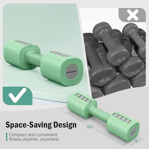 EAST MOUNT Adjustable Weight Dumbbells Set of 2, 8 in 1 Hand Weights for Women 2lb/3lb/4lb/5lb/6lb Dumbbell Weights Set 12 lbs/Pair Hand Weights for Home Office Gym Workout 7