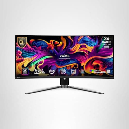 msi MAG 341CQP QD-OLED, 34 Curved OLED Gaming Monitor, 3440 x 1440 (UWQHD), 0.03ms Response time, 175Hz, True Black HDR 400, HDMI, DP Port, USB Type C, Tilt, Height, Black 11