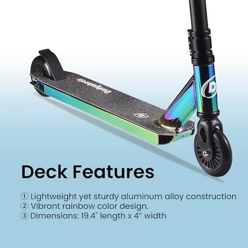 Pro Scooters for Kids 8 +, Teens and Adults | Two Different Scooter Heights 31.5” and 36.6”to Choose from | Rainbow 6