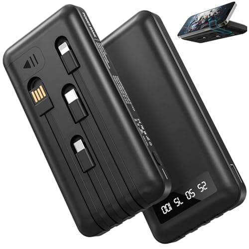 Hicyzoe Portable Charger Power Bank with 4 Built in Cables,38800mAh 22.5W External Battery Pack, Fast Charging