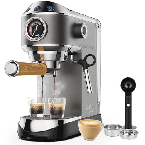 Biolomix 20 Bar Espresso Coffee Maker Machine with Milk Frother Wand for Espresso, Cappuccino, Latte and Mocha (CM7008)