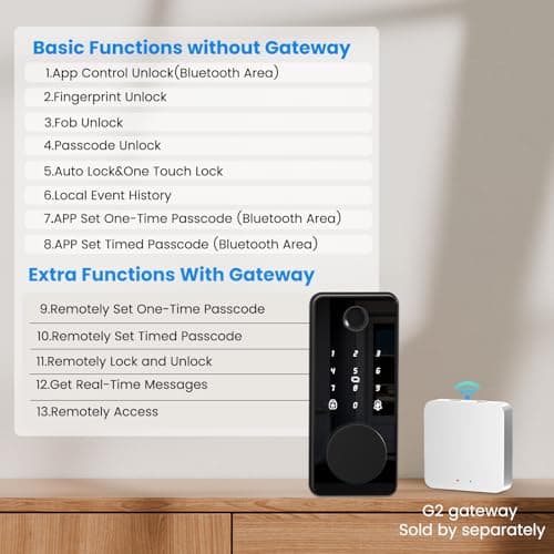 Keyless Entry Door Lock, Biquole Smart Lock with App Control, Fingerprint Door Lock, Electronic Keypad Deadbolt, Auto & One Touch Lock | Digital Smart Door Locks | Easy Installation | IP54 Waterproof 10