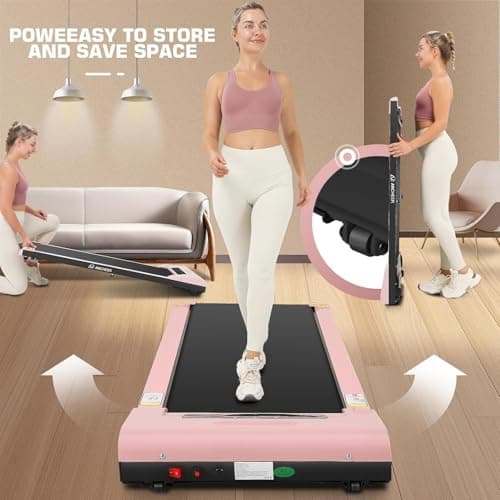 ANCHEER Walking Pads, 2 in 1 Under Desk Treadmill 2.5HP Compact Running Machine with Remote Control, 300lbs Weight Capacity for Home/Gym/Office,Ultra-Quiet, Installation-Free 7