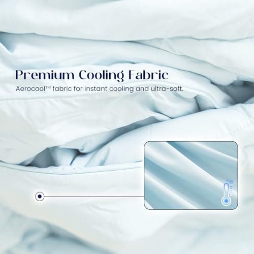 Dream Valley® Outlast® Deepsleep Cooling Comforter, Full/Queen Size, NASA-Grade Space Technology Cooling Blanket for Hot Sleepers Night Sweats, Q-Max > 0.45 Aerocool™ Breathable, Ivory, 90"x90" 5